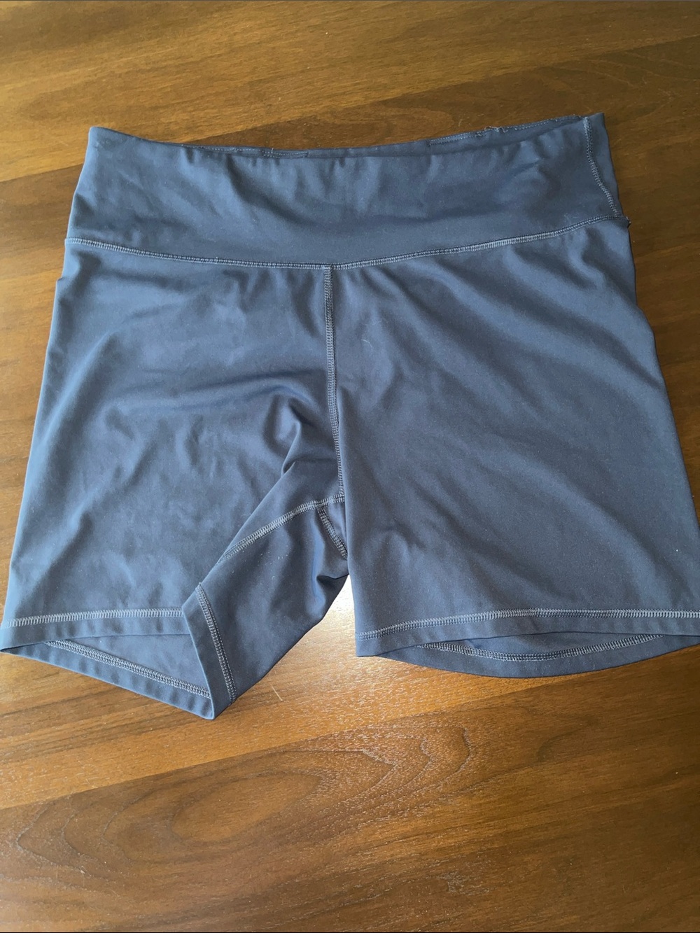 High-Waist Women's Active Shorts in Navy Blue